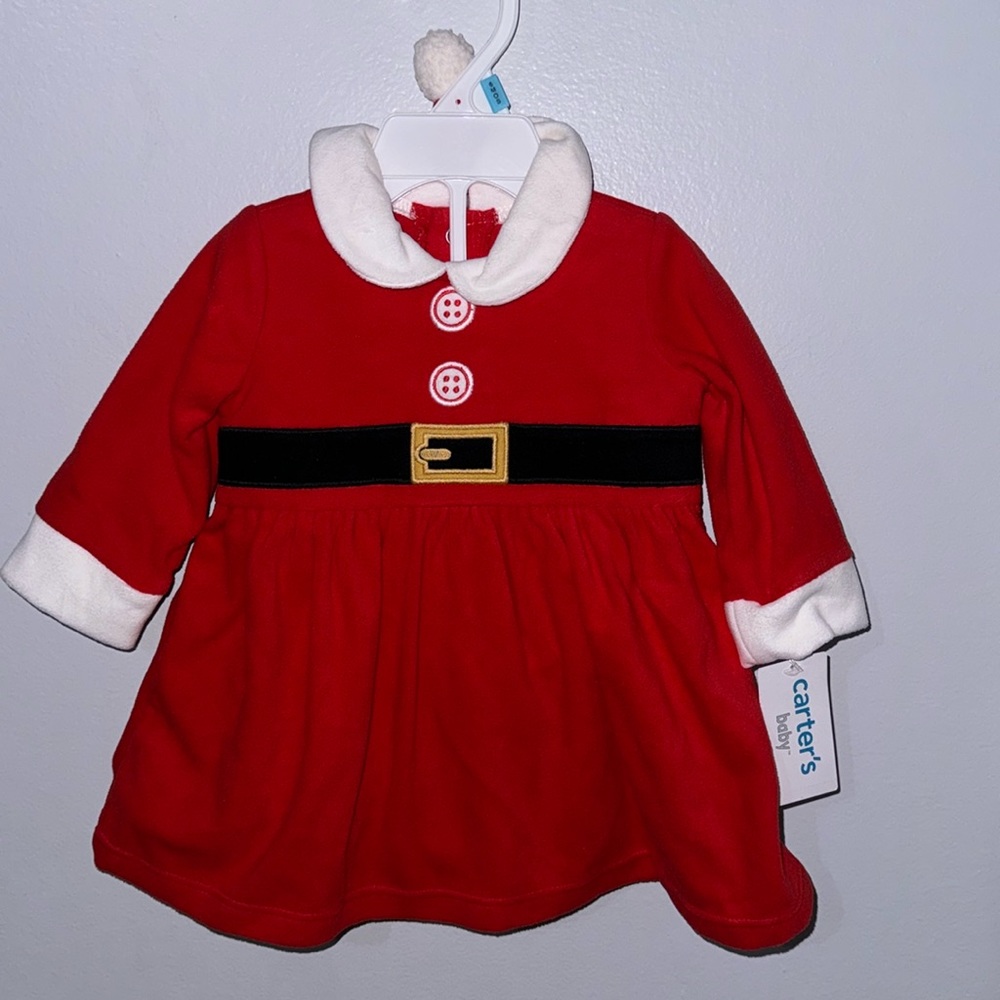 Carters  Santa Baby Dress and Hat  Size 6 Months